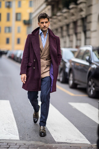 Lila Überzug kombinieren – 27 Herren Outfits kalt Wetter