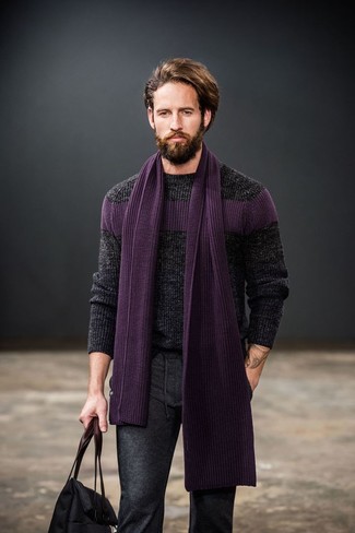 Lila Strick Schal kombinieren – 3 Herren Outfits