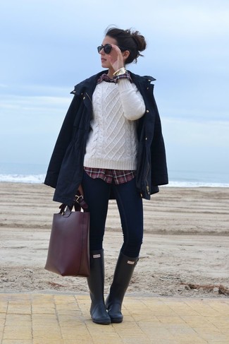 Rotes und schwarzes Businesshemd mit Schottenmuster kombinieren – 105 Damen Outfits