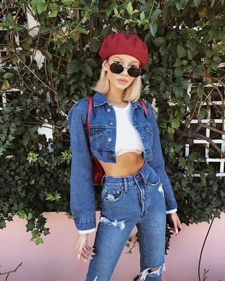 Roten Rucksack kombinieren – 8 Damen Outfits warm Wetter