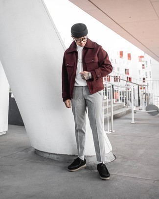 Rote Harrington-Jacke kombinieren – 7 Herren Outfits kühl Wetter
