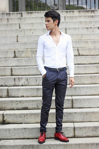 Rote Leder Brogues kombinieren – 98 Herren Outfits