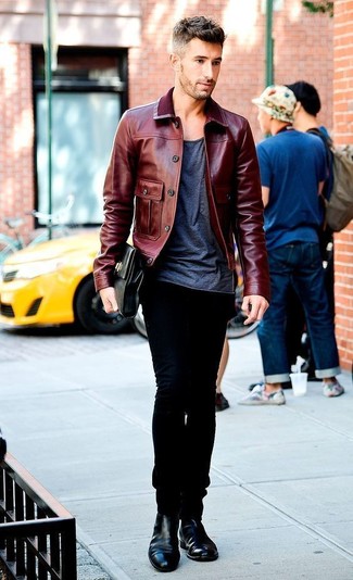 Rote Lederjacke kombinieren – 37 Herren Outfits warm Wetter