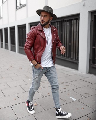 Rote Lederjacke kombinieren – 37 Herren Outfits warm Wetter