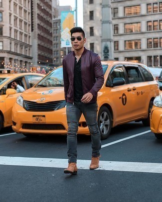 Rote Lederjacke kombinieren – 37 Herren Outfits warm Wetter