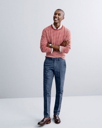 Welche Chinohosen mit roten Langarmshirt zu tragen – 22 Herren Outfits