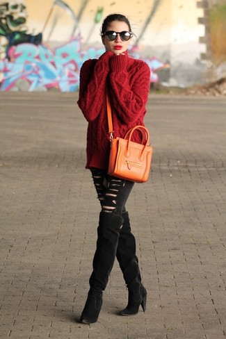 Roten Oversize Pullover kombinieren – 31 Damen Outfits