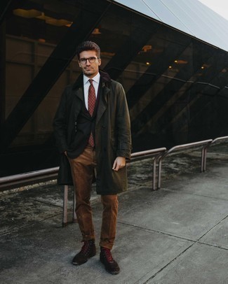 Rote Krawatte mit Paisley-Muster kombinieren – 89 Herren Outfits