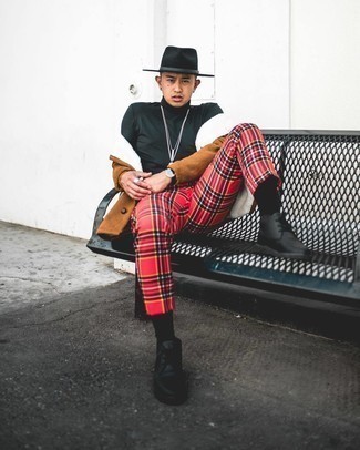 Rote Chinohose mit Schottenmuster kombinieren – 40 Herren Outfits