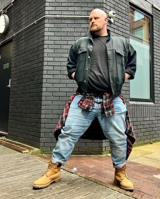 Rotes Flanell Langarmhemd mit Schottenmuster kombinieren – 27 Herren Outfits