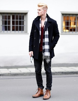 Rotes Flanell Langarmhemd mit Schottenmuster kombinieren – 27 Herren Outfits