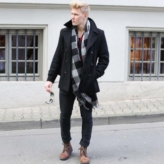 Rotes Flanell Langarmhemd mit Schottenmuster kombinieren – 27 Herren Outfits