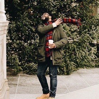 Roten Schal mit Schottenmuster kombinieren – 66 Herren Outfits