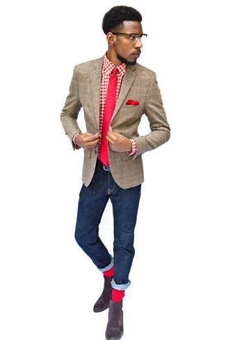 Rotes Einstecktuch kombinieren – 928+ Herren Outfits