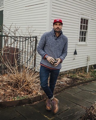 Rote bedruckte Baseballkappe kombinieren – 80 Herren Outfits