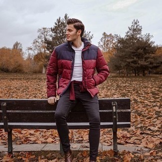 Welche Jeans mit roter Daunenjacke zu tragen – 17 Herren Outfits