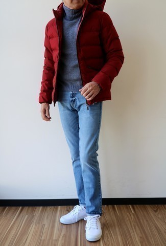 Welche Jeans mit roter Daunenjacke zu tragen – 17 Herren Outfits