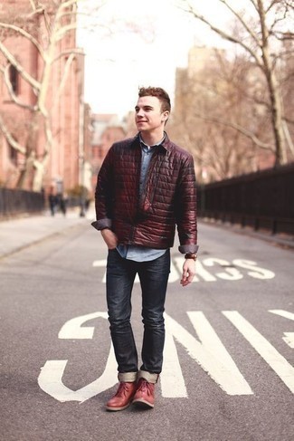 Welche Jeans mit roter Daunenjacke zu tragen – 17 Herren Outfits