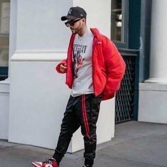Rote Daunenjacke kombinieren – 28 Casual Herren Outfits