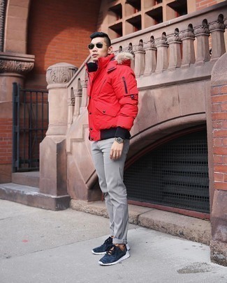 Rote Daunenjacke kombinieren – 28 Casual Herren Outfits