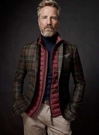 Rote gesteppte ärmellose Jacke kombinieren – 36 Herren Outfits