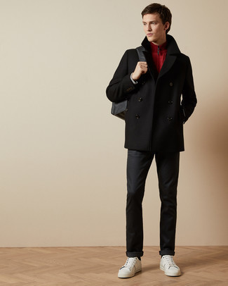 Rote gesteppte ärmellose Jacke kombinieren – 36 Herren Outfits