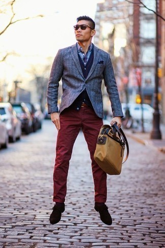 Roten geflochtenen Ledergürtel kombinieren – 15 Herren Outfits