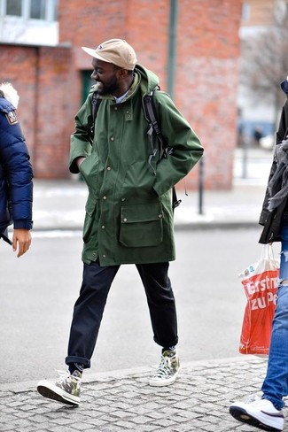 olivgrüne Camouflage hohe Sneakers von Dolce & Gabbana