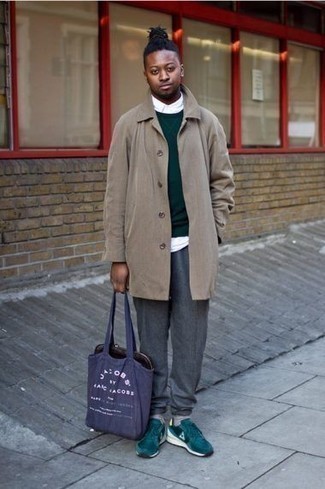 dunkelblaue und weiße bedruckte Shopper Tasche aus Segeltuch von Charles Jeffrey Loverboy