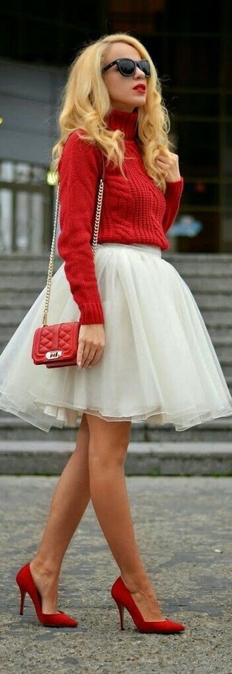 rote gesteppte Leder Umhängetasche von Dolce & Gabbana