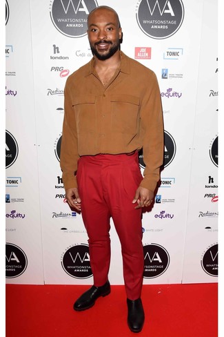 rote Anzughose von Calvin Klein