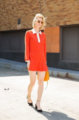 rotes gerade geschnittenes Kleid von Victoria Beckham