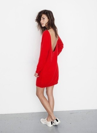 rotes gerade geschnittenes Kleid von Roberto Collina
