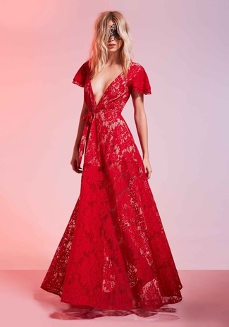 Rotes Spitze Maxikleid kombinieren – 5 Damen Outfits: Sie möchten Ihren Casual-Stil perfektionieren? Entscheiden Sie sich für ein rotes Spitze Maxikleid.