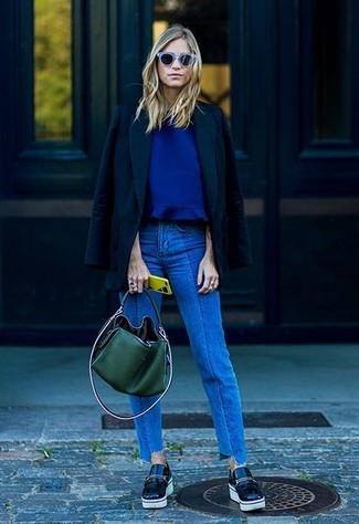 dunkelgrüne Shopper Tasche aus Leder von Victoria Beckham