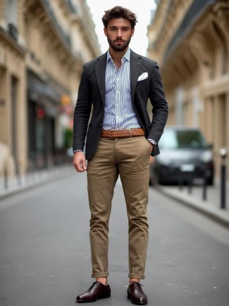 dunkelbraune Leder Oxford Schuhe von Brunello Cucinelli