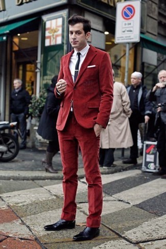 rote Anzughose aus Samt von Giorgio Armani