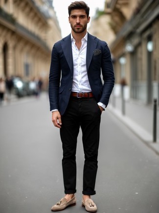 schwarzes und weißes gepunktetes Einstecktuch von Lanvin