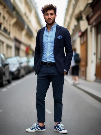 hellblaues Businesshemd mit Vichy-Muster von CLASS INTERNATIONAL