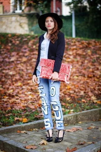 hellblaue bestickte Jeans von Stella McCartney