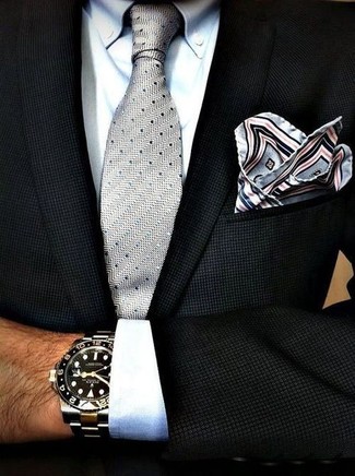 graue gepunktete Krawatte von Valentino