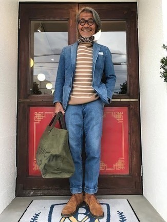 olivgrüne bedruckte Shopper Tasche aus Segeltuch von Comme des Garcons Homme