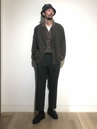 braunes bedrucktes Kurzarmhemd von Polo Ralph Lauren