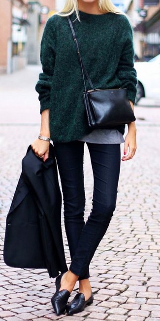 dunkelgrüner Oversize Pullover von Balenciaga