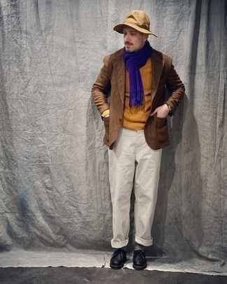 rotbrauner Pullover mit einem Rundhalsausschnitt von Selected Homme