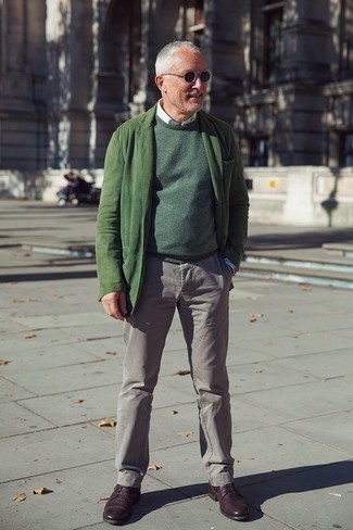 dunkelgrüner Pullover mit einem Rundhalsausschnitt von Paul Smith