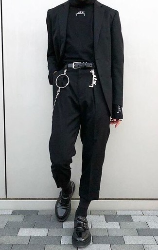 schwarze Doppelmonks aus Leder von Versace