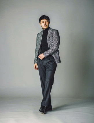 schwarzes und weißes Sakko mit Vichy-Muster von Tagliatore
