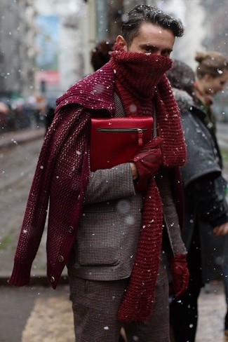 rote Leder Clutch Handtasche von Saint Laurent