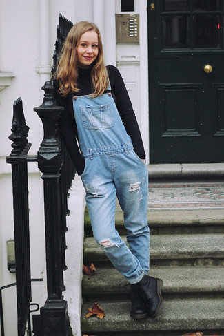 hellblaue Jeans Latzhose von Paige